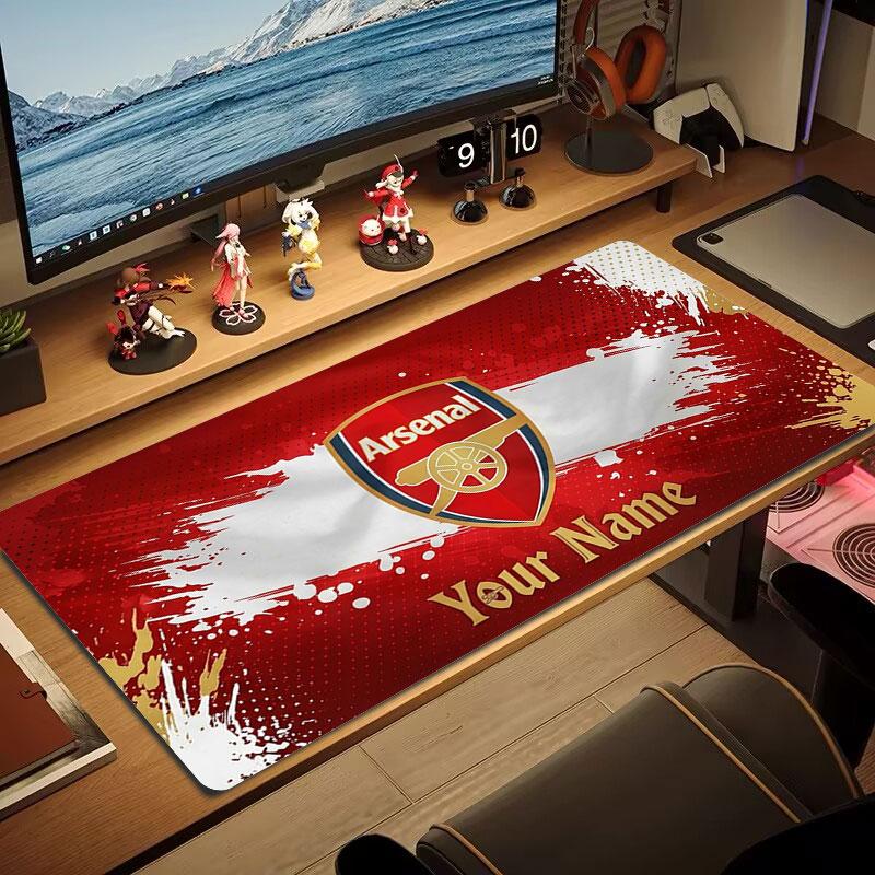 Arsenal F Anpassat Namn Stor Storlek Musmatta Stor Spelbord Kudde Halkfri Bärbar Dator Surfplatta Stor Musmatta XXL Mat Mini PC Spelmatta Med Låst Kant