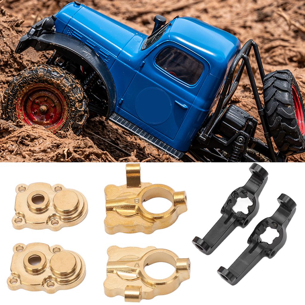 Front Bumper with Winch Metal Bumper Replacement with LED Light RC Climbing Car Accessories