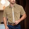 Men'S Fashionable Lapel And Shoulder Length Short Sleeved Casual Top