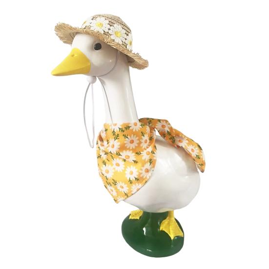 Pastoral Style Goose Bonnet Hat Triangle Scarf Flower Pattern Bright Color Porch Goose Costume Farmhouse Photo Prop