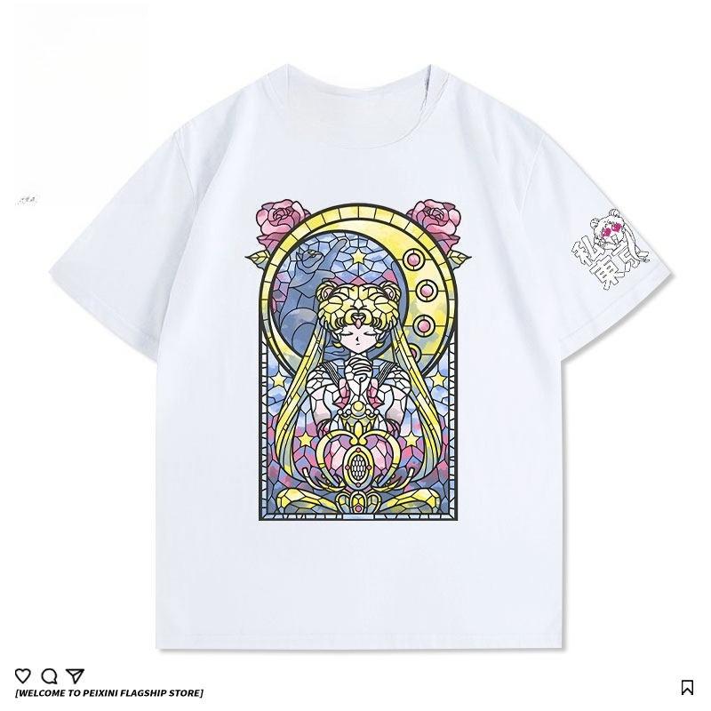 

New Sailor Moon Aqua Ice Anime and Cartoon Accessories for Shortsleeved Tops Cute Couplestyle Shortsleeved Tshirts With 4XL