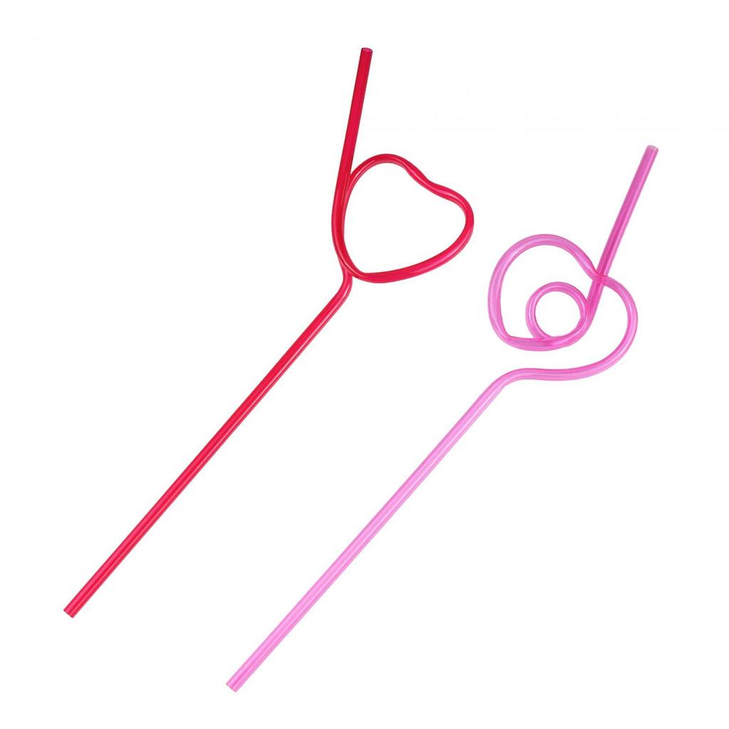 10Pcs Heart Shaped Straws Party Favors for Anniversary Holiday Bridal Shower