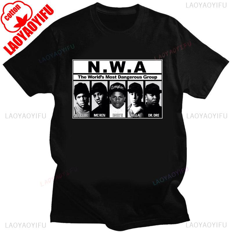 Straight Outta COMPTON Mens Fashion Cotton T-Shirt Black Classic Movie Poster Graphic Tshirt Streetwear Summer Men Clothing Gift