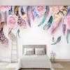 Carta da parati fotografica moderna Murales piuma dipinti a mano Moda Stile nordico Soggiorno Camera da letto Parete di fondo Murales