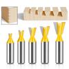 5 bucăți 12 mm 1/2 inch cu coadă de rândunică Set de freze pentru îmbinare freza pentru lemn, 14 grade
