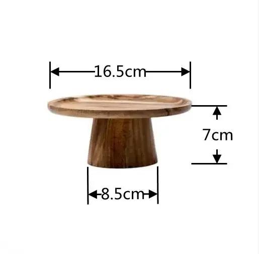 Japanese Style Wooden Plate Food Fruit Dessert Plates Home Sushi Cake Stand Wooden Tray Cake Decoration Wood Dish Tableware Gift