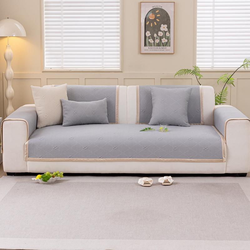 Ice Silk Sofa Cushion Summer Non-Slip Cushion New Cream Wind Straight Row Summer Cool Cushion Cover Cloth Mat Seat Cushion
