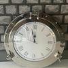 12-Inch Brass Antique Ship Porthole Clock - Nautical Marine Timepiece - Silent Analog Battery Quartz Wall Decor for Home & Office