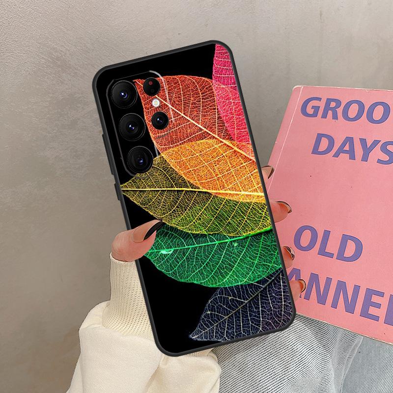 Colorful Leaves Case For Samsung Galaxy S24 Ultra S20 S21 S22 S23 S25 Ultra S9 S10 Plus S25 FE Cover Coque