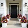 18 Inch Artificial Flower Stake Multicolor Bouquet Artificial Petunias with Ground Stake  Outdoor