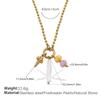 Vacation Wind Ocean Theme DIY Pendant Necklace Stainless Steel Gold Plated Fashion Versatile Jewelry Women