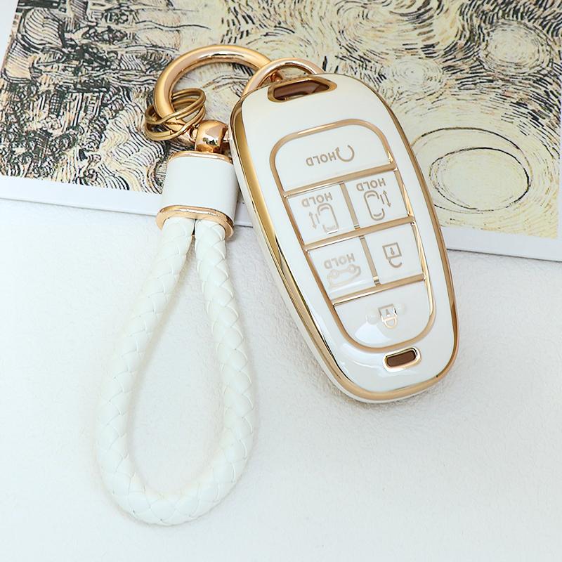 6 7 Buttons Tpu Car Key Cover Auto Shell Fob Case Keychain For Hyundai Santa Fe Tucson Nexo Nx4 Atos Solaris Prime