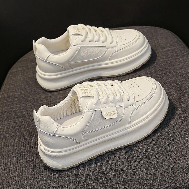 2025 Spring and Autumn New Popular Little White Shoes Women's Shoes Versatile Casual Board Shoes Niche Height-increasing Platform Single Shoes