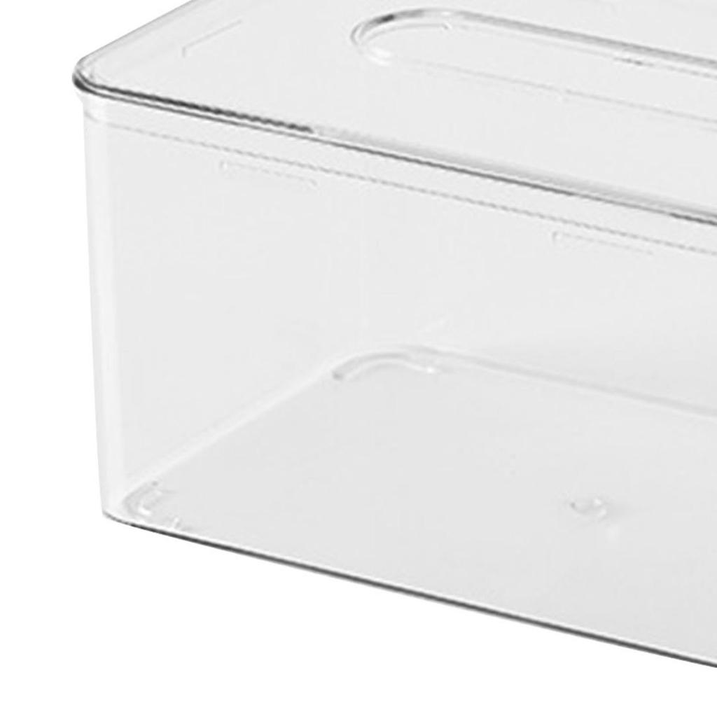 Clear Tissue Box Multi Functional Rectangle Decorative Space Saving Transparent Napkin Storage Dispenser
