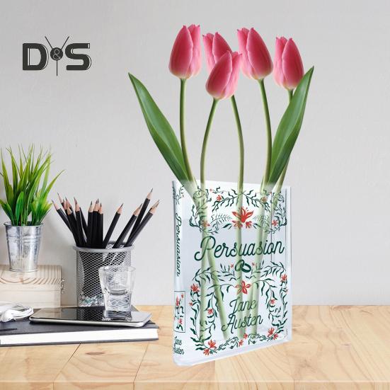 

Прозрачная акриловая ваза для книг, посадка воды, цветы, растения, ваза, эстетическая гостиная, спальня, украшение для дома и офиса, подарки для любителей книг