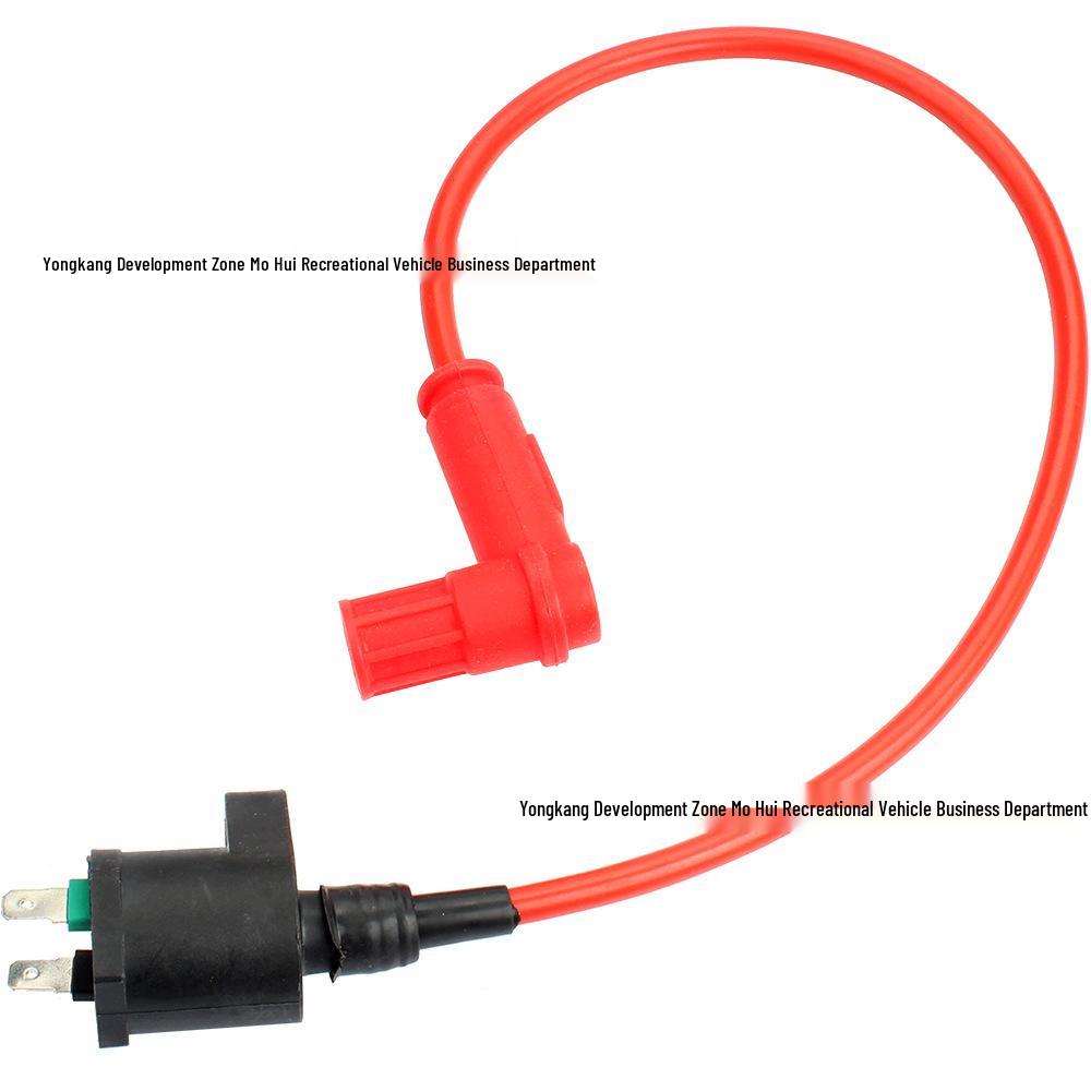 50CC-250CC Red Silicone High-Voltage CDI Ignition Coil for Off-road Motorcycle, ATV, & Dune Buggy.