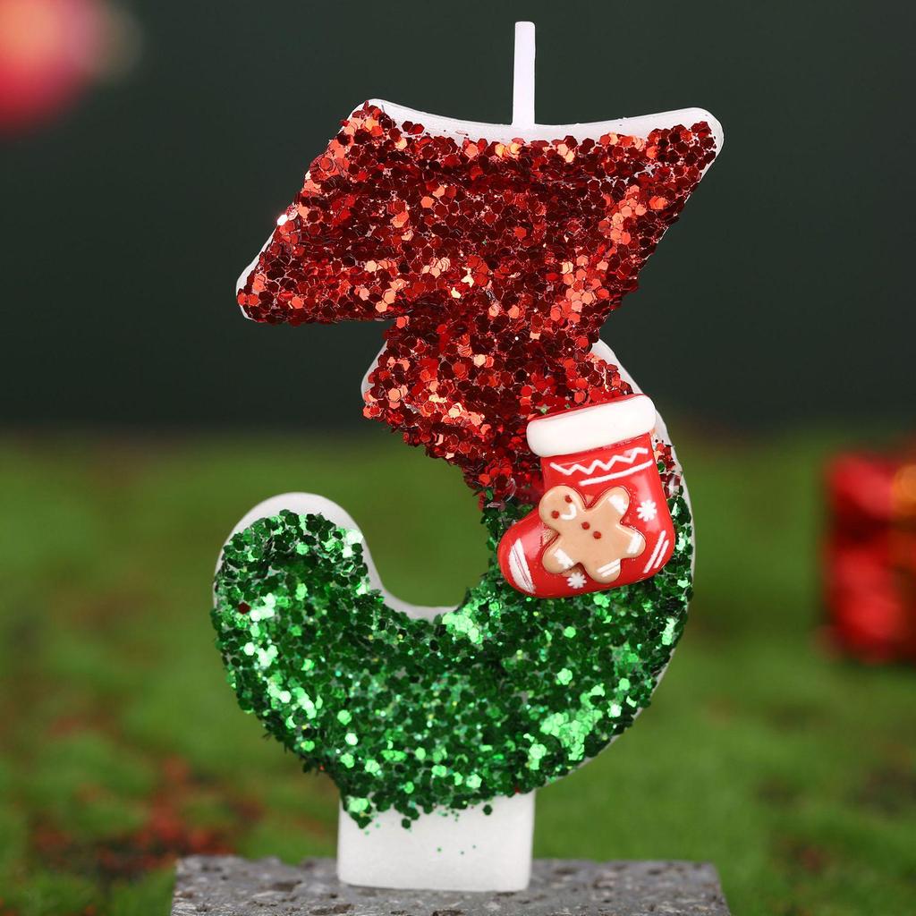 Handmade Birthday Candles: Christmas Stocking Style Cake Toppers for First Birthdays