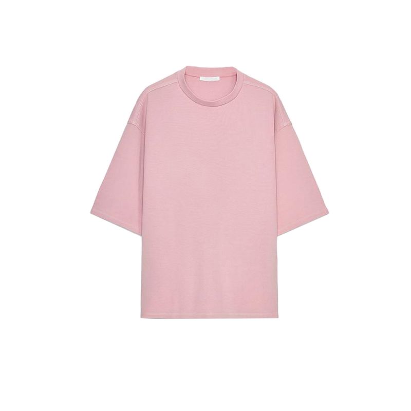 Washed Effect Double-sided Cloth round Neck Short sleeve T-shirt 4174190 Mid Waist Comfortable Casual Pants 4174191