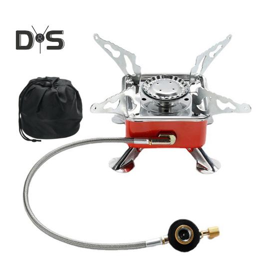 Outdoor-Campingkocher mit Tragetasche, 2800 W, tragbar, faltbar, für Wanderungen, Picknicks, Campingkocher, elektronische Zündung, Kochbrenner, quadratisch, rund, Gaskocher