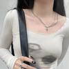 Dainty Star Pendant Necklace for Women Y2k Simple Bead Chain Necklace Double Layered Clavicle Chain Valentines Day