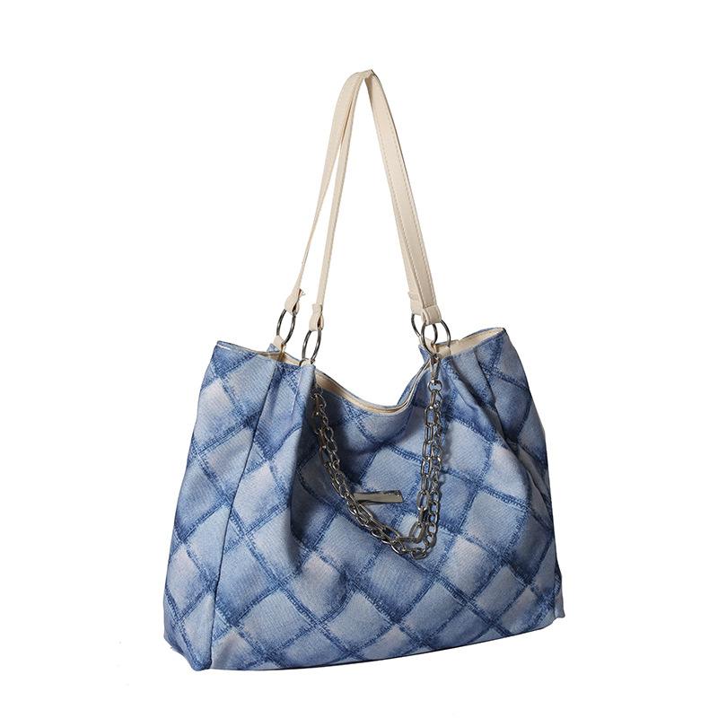 Canvas Bag Women's Large Capacity 2025 New High-end Texture Spring and Summer Versatile Chain Single Shoulder Commuter Tote Big Bag