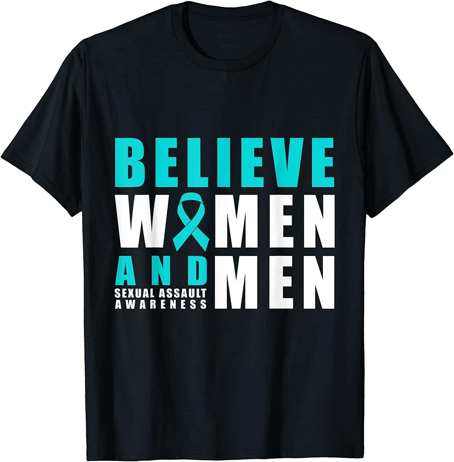 BEST! Believe Women & Men Sexual Assault Awareness Ribbon Tee S-3XL XXXXL