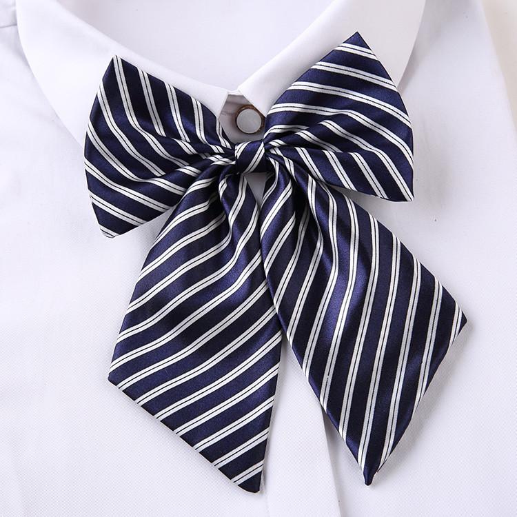 Professional Blended Fabric Neck Flower With Striped Pattern For Office Uniforms And Hospitality