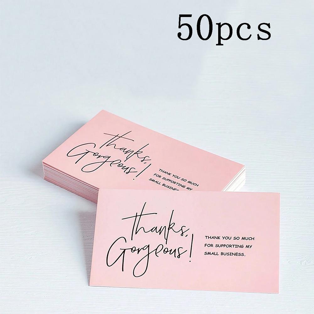 50Pcs Thank You For Supporting My Business Cards Cake Decoration Labels Customer Appreciation Gift Card Shop Online Retailers