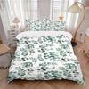 3pcs Green Eucalyptus Leaves Pattern Bedding Set, Including 1 Quilt Cover and 2 Pillow Shams, Without Filling, Soft and Comfortable Home Bed