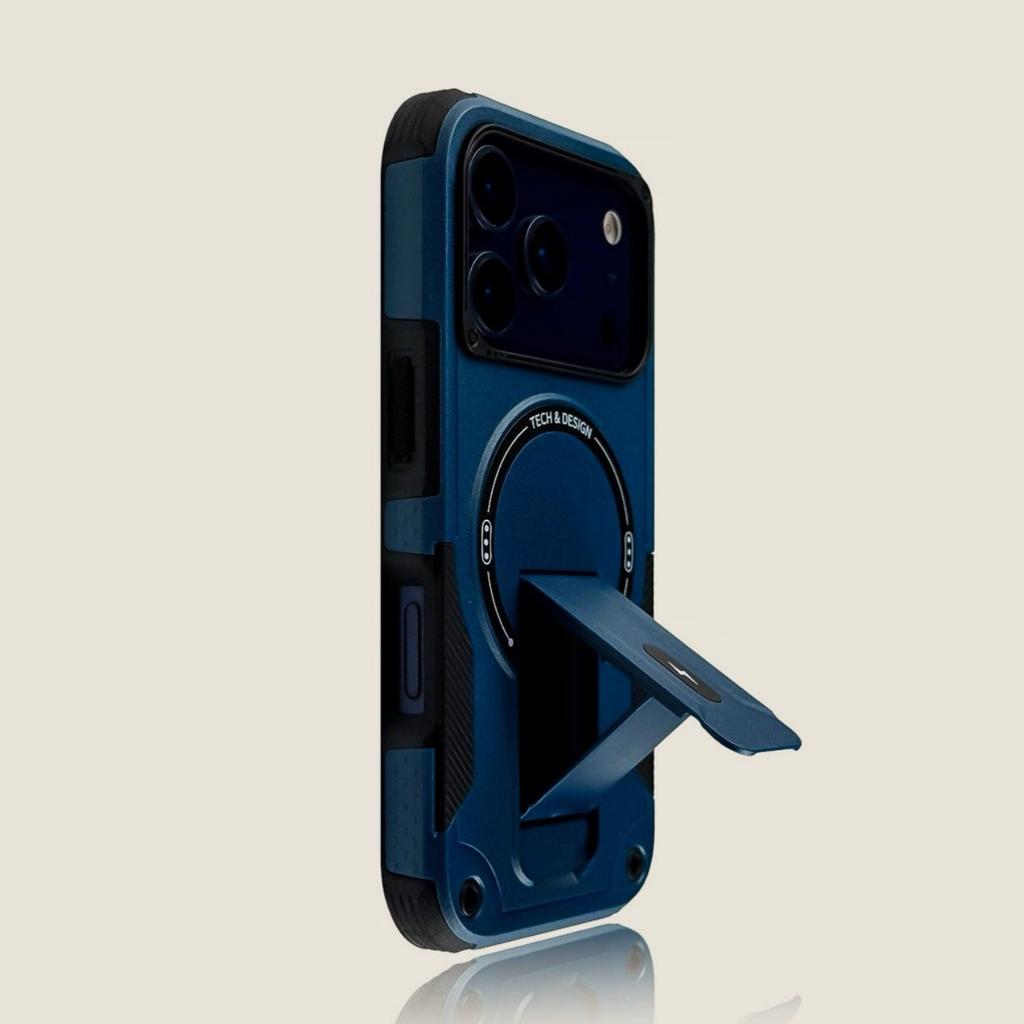 Shockproof armor Invisible Stand Bracket Magsafe Case For iPhone 17 16 15 14 13 12 Pro Max Sturdy Magnetic Wireless Charge Cover