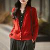 Lace Splicing Fake Two-Piece Knitted Cardigan Women'S New Worsted Wool Long-Sleeved Warm Backing Sweater Top