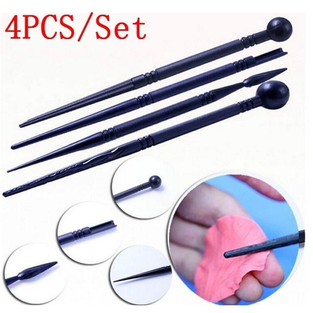 DIY Baking Cake Decorating Tools Kitchen Carved Pens Biscuits Cake Flower Modelling Pen 4pcs/set