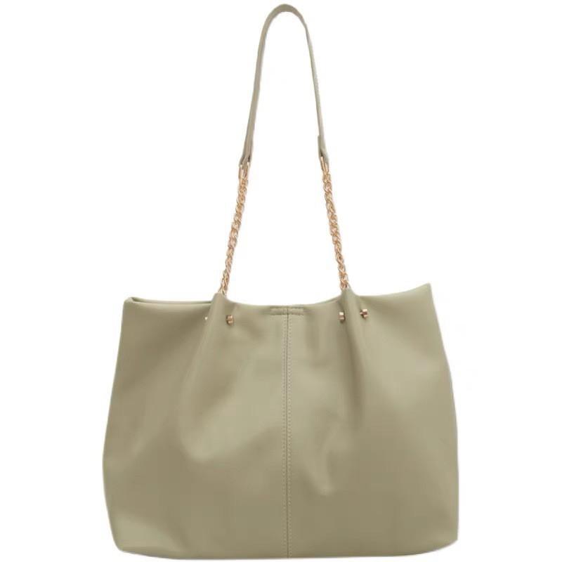 Niche Design Large Capacity Matcha Green Tote Bag Women's Fashionable One-shoulder Underarm All-match Chain