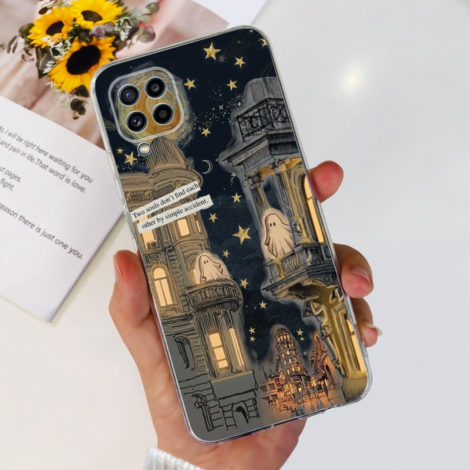 For Samsung Galaxy M32 Case SM-M325F Cover Popular Flower Clear Silicone Soft TPU Funda For Samsung M32 4G M 32 GalaxyM32 Bumper