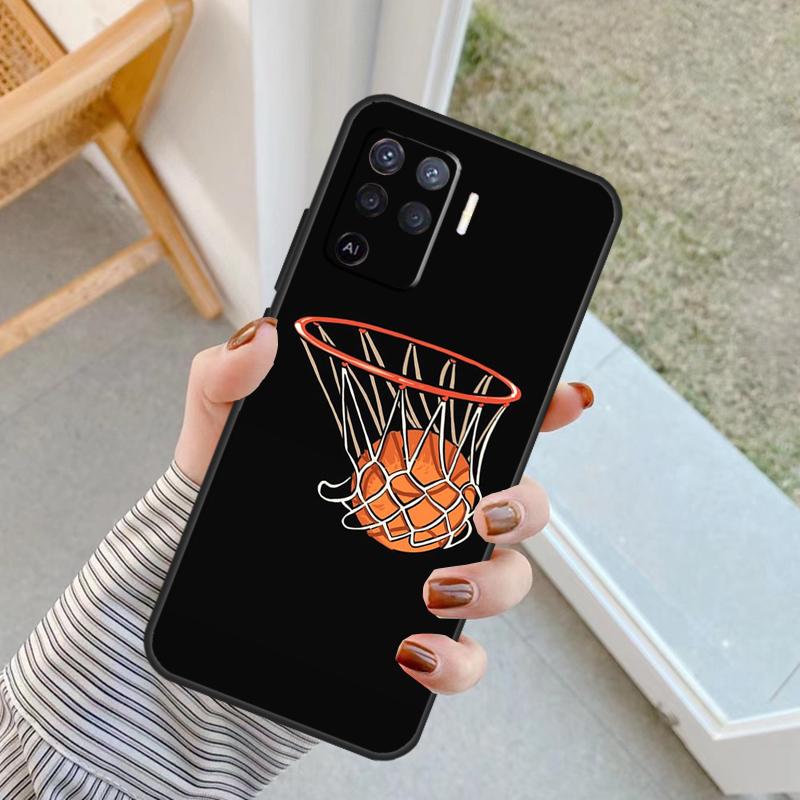 Sport Love Basketball Case For Oppo A94 A74 A54 A80 A60 A40 A18 A38 A58 A78 A98 A96 A76 A16 A15 A17 A57 A77 A5 Pro