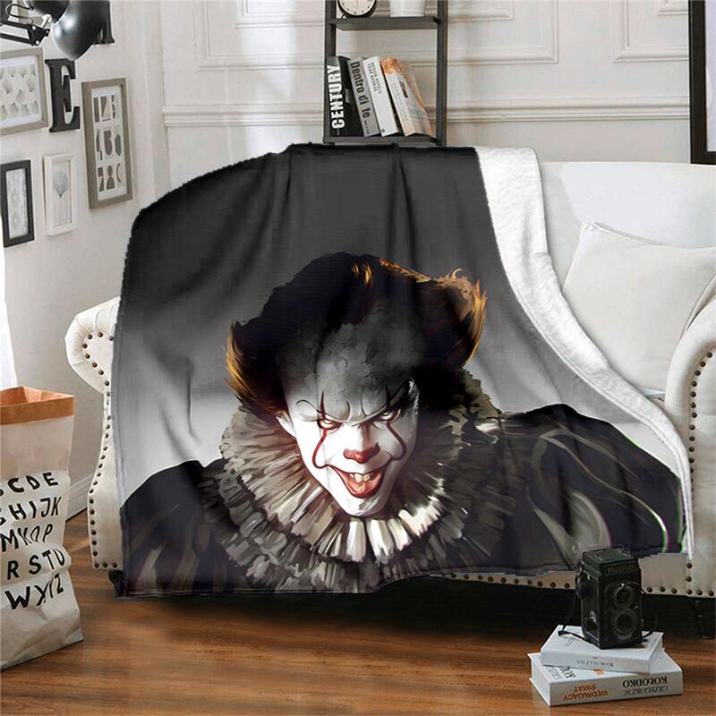1pc Blanket Pennywise the Dancing Clown Print Design, Lightweight Blanket for Sofa, Bed- Soft &Warm, Gift for All Seasons Like Christmas, Halloween