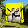 1pc Penguins of Madagascar Outdoor Soft Blanket Ultra Plush, Warm, Versatile, and Easy Care for Camping, and