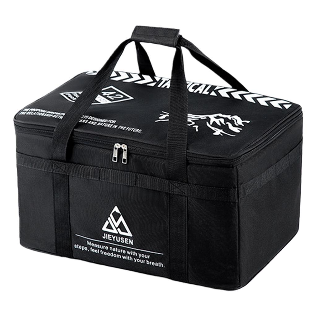 30/42L Camping Kitchen Organizer Waterproof Oxford Cloth Picnic Bag with Adjustable Shoulder Strap for Hiking Picnic Cookware