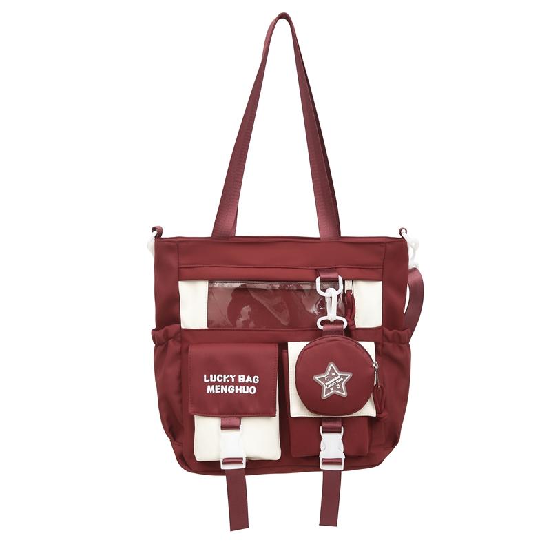 College Style Crossbody Bag Student Shoulder Bag Women's Tote Bag with Coin Purse