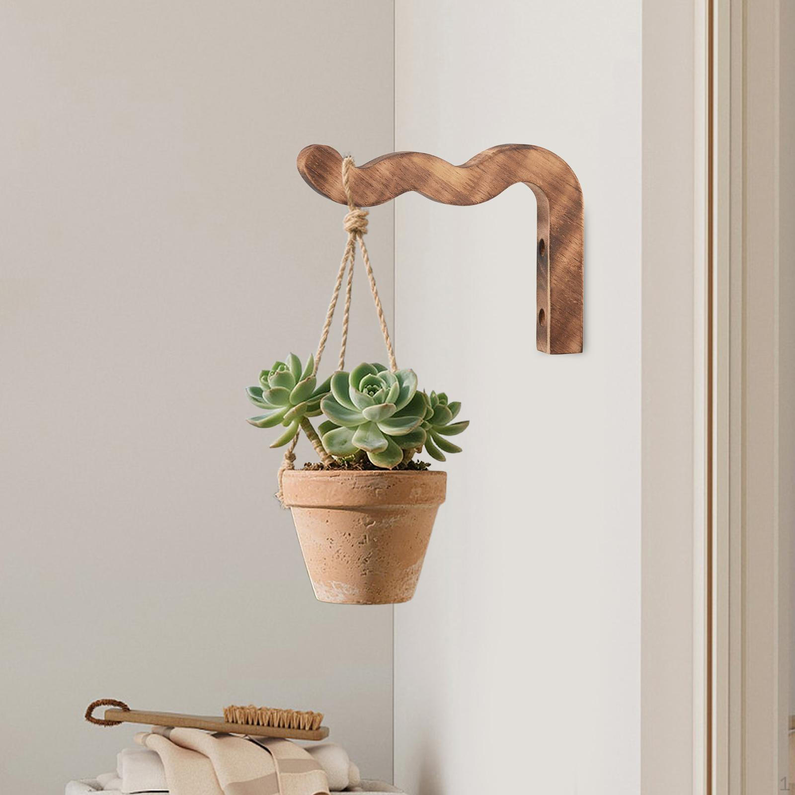 

Декоративный деревянный крючок для растений для подвешивания цветочных корзин на стенах, подходит для подвешивания колокольчиков и фонарей Dark Wood