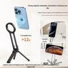 Magnetic Phone Holder for Outdoor Photography: Portable Triangle Stand with Spring Buckle