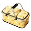 Coș de picnic pliabil izolat cu capac, portabil și modern pentru uz exterior, capacitate mare pentru fructe și legume