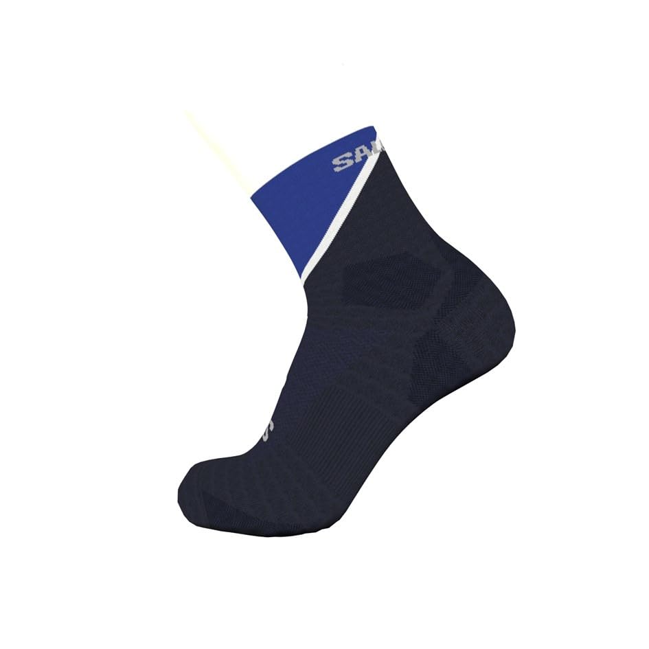 Salomon Men's Pulse Ankle Socks, LC2255800, Surf The Web/Carbon/White, Size L