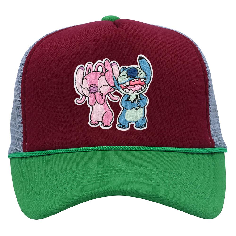 Labeling cartoon Stitch net hat color matching men's and women's baseball caps outdoor travel sunshade truck hat tide