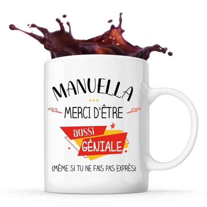 Mug - Manuella - Tasse Cadeau - Céramique - Blanc - Design Contemporain