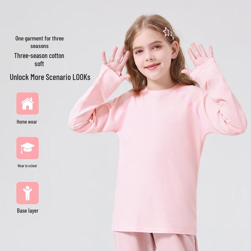 Yiershuang Kinder Langarm Basic T-Shirt aus 100% Baumwolle