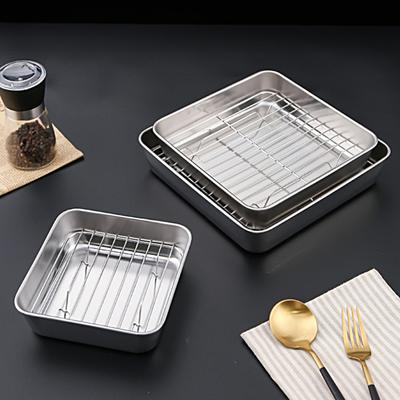 Useful Anti-deformed Convenient Lightweight Smooth Edges Square Food Plate for Gifts Roasting Pan