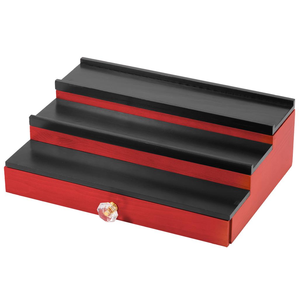 Organizzatore di Profumi in Legno per Gioielli Profumi Orologi a 3 Livelli Graduato Organizzatore di Fragranze Robusto Supporto di Stoccaggio per Profumi Con Cassetto