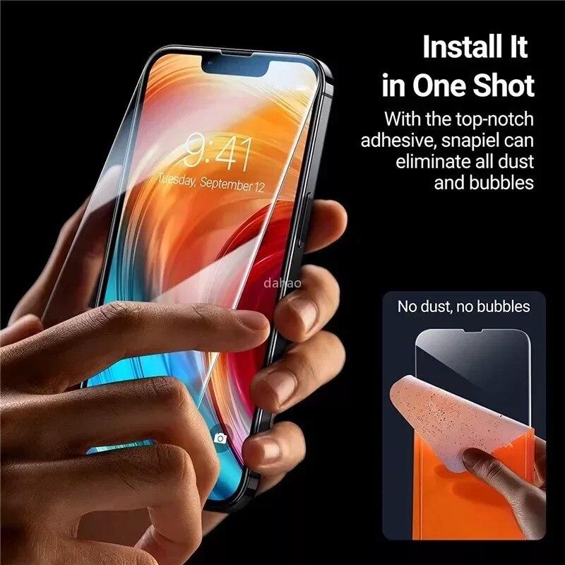 4PCS Tempered Glass for iPhone 11 12 13 14 15 Pro XR X XS Max Screen Protector On for iPhone 15 Pro Max Mini 7 8 Plus SE Glass