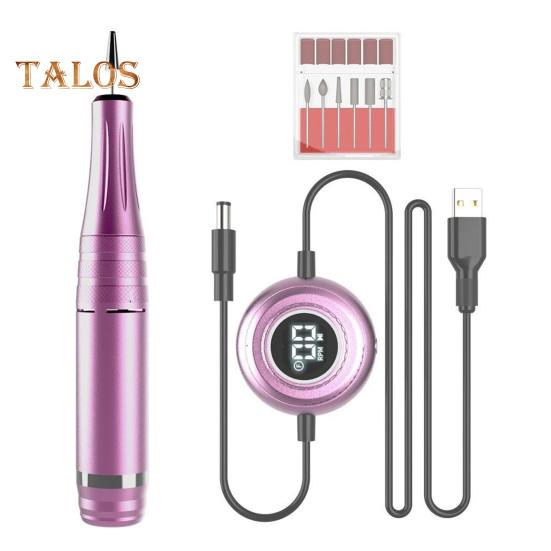 Pulidora de uñas eléctrica con 6 accesorios, herramienta de manicura USB para uñas de manos y pies, máquina de uñas de alta velocidad de 35000 RPM para uso doméstico y de salón.